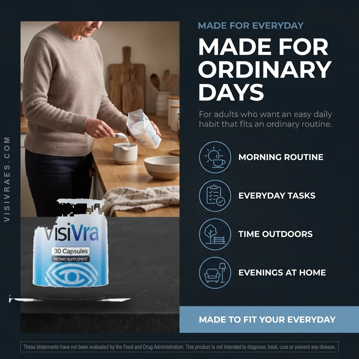 Who Visivra is for: adults who want an easy daily eye-health habit for mornings, screen work and time outdoors