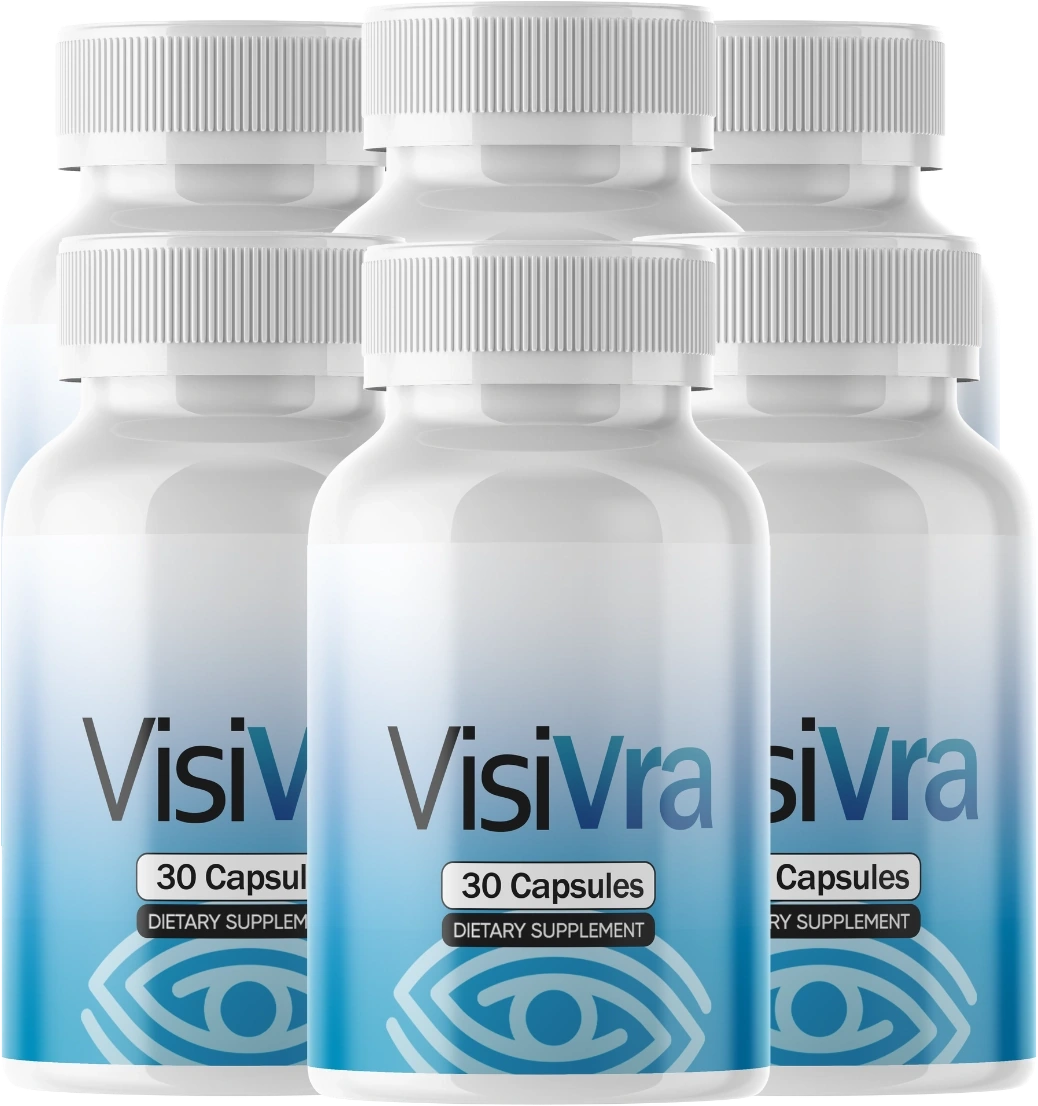 The Visivra six-bottle pack, front labels showing